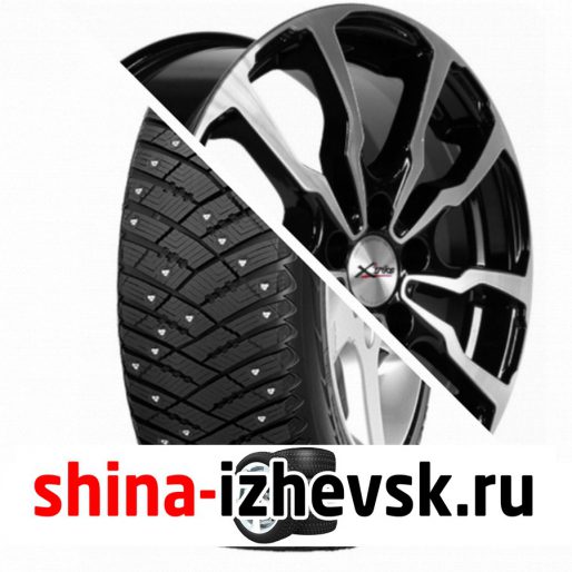 Колесо в сборе Goodyear Ultra Grip Ice Arctic 215/60 R16 T 99 + X-trike X117 6.5xR16 5×112 ET45 DIA57.1 Черный глянцевый с полированной лицевой поверхностью в Ижевске